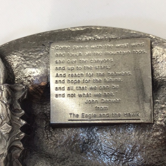 Belt buckle Siskiyou vintage The Eagle and the Hawk John Denver lyrics 1988 - Picture 5 of 9